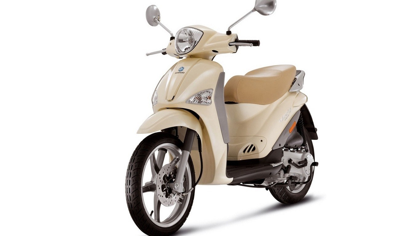 beige scooter on white background