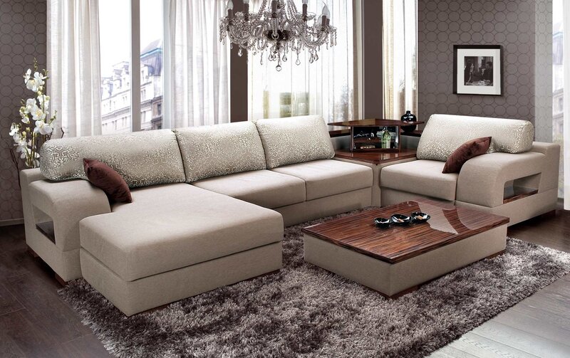 Beige Sectional Sofa — Modern