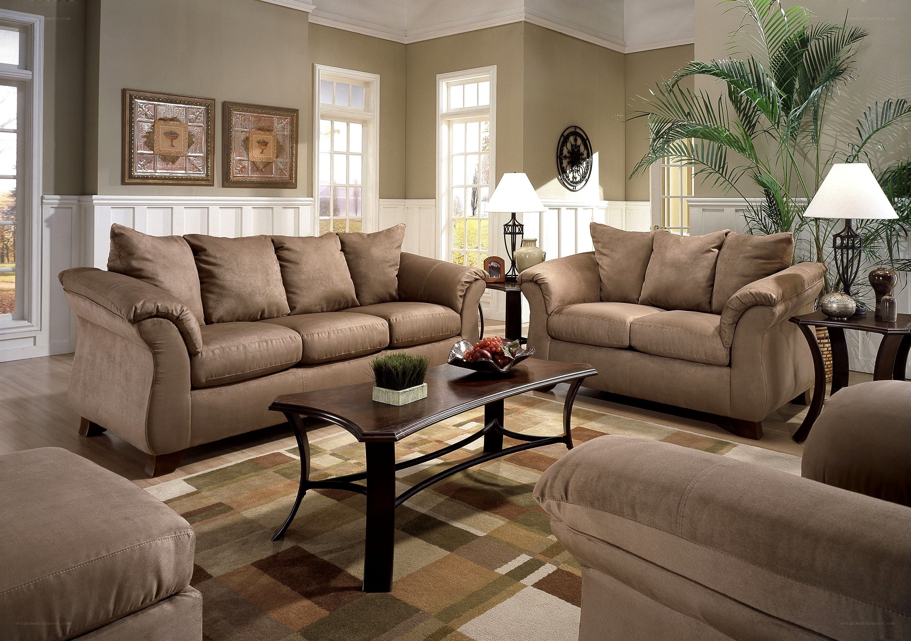 beige sofa set in living room