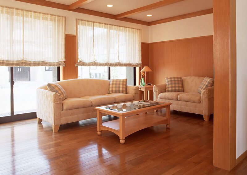 Beige Sofas in Living Room — Brown, Calm
