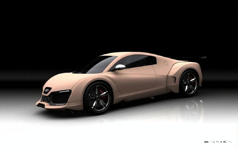 Beige Sports Car — Dramatic
