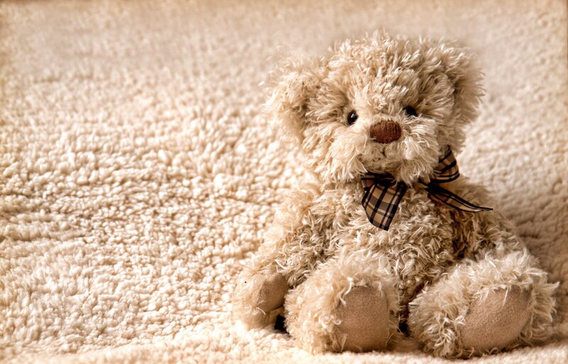 Beige Teddy Bear — Bow Tie