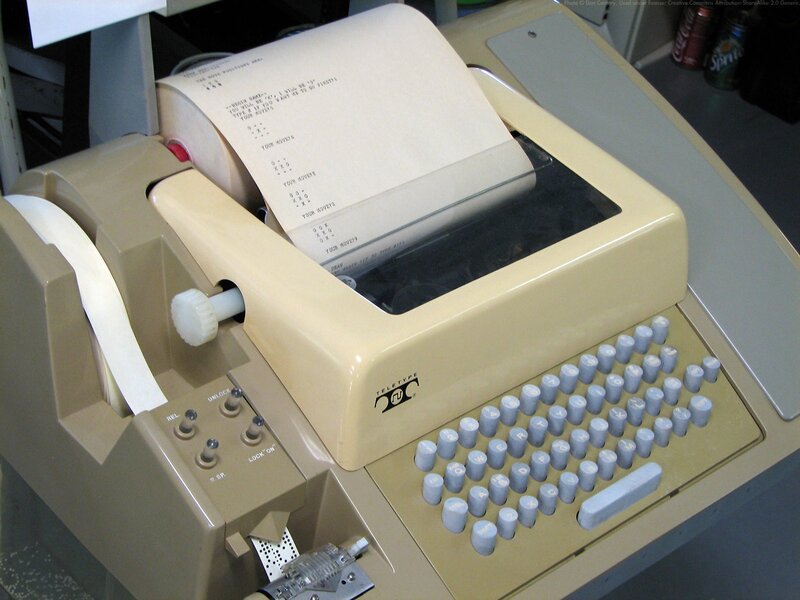 Beige Teletype Machine