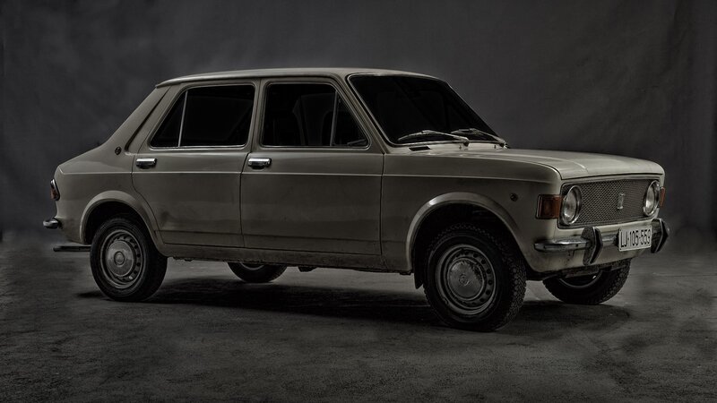 Beige Vintage Car — Gray