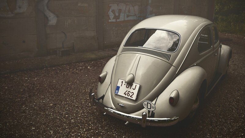 Beige Volkswagen Beetle — Dramatic