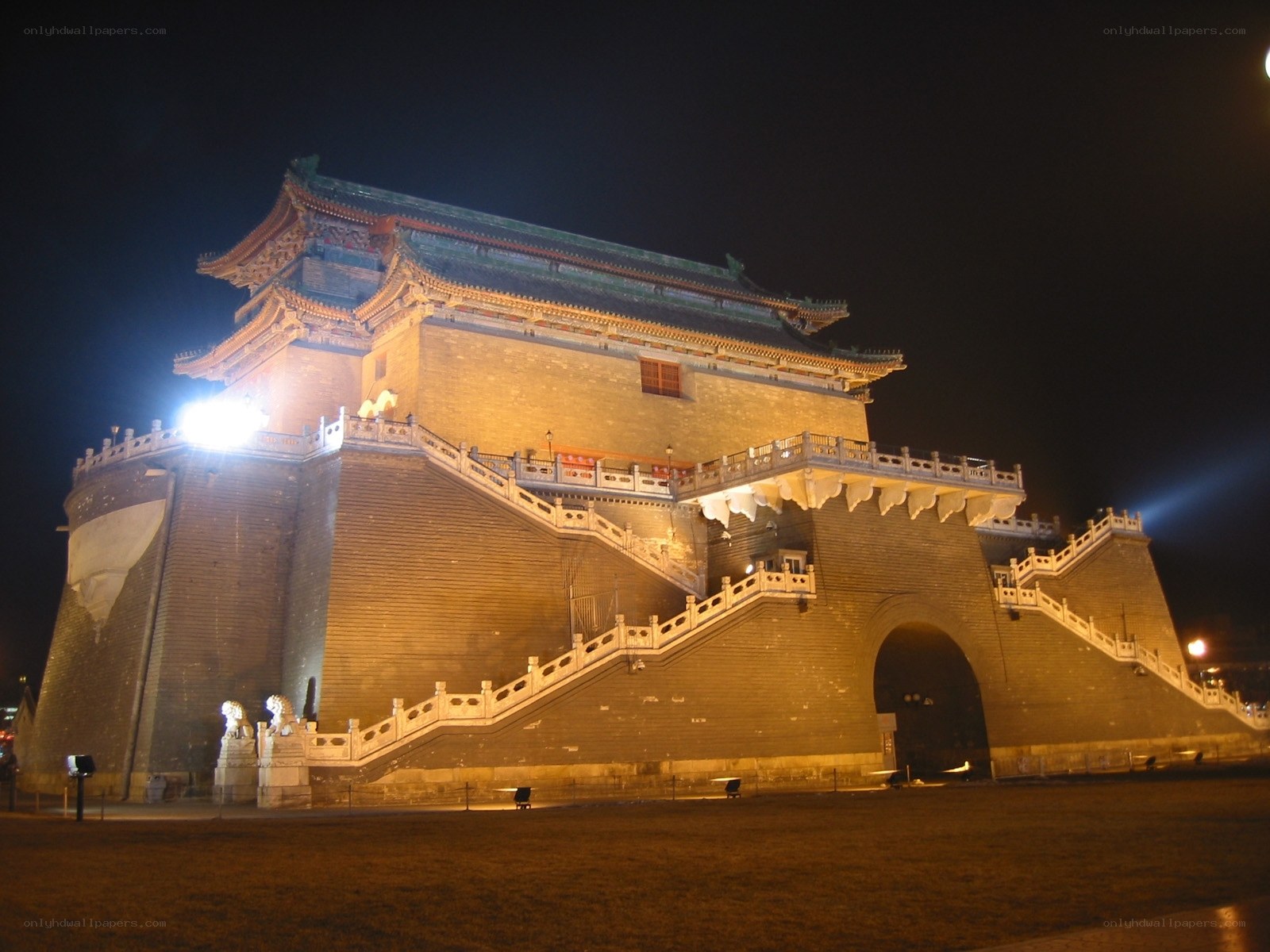 Beijing ancient gate at night