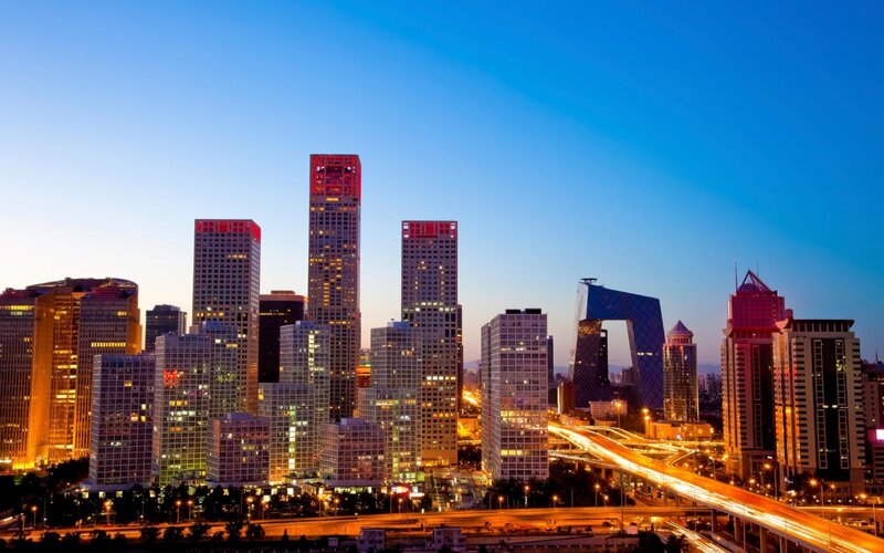 Beijing Skyline at Dusk — Blue