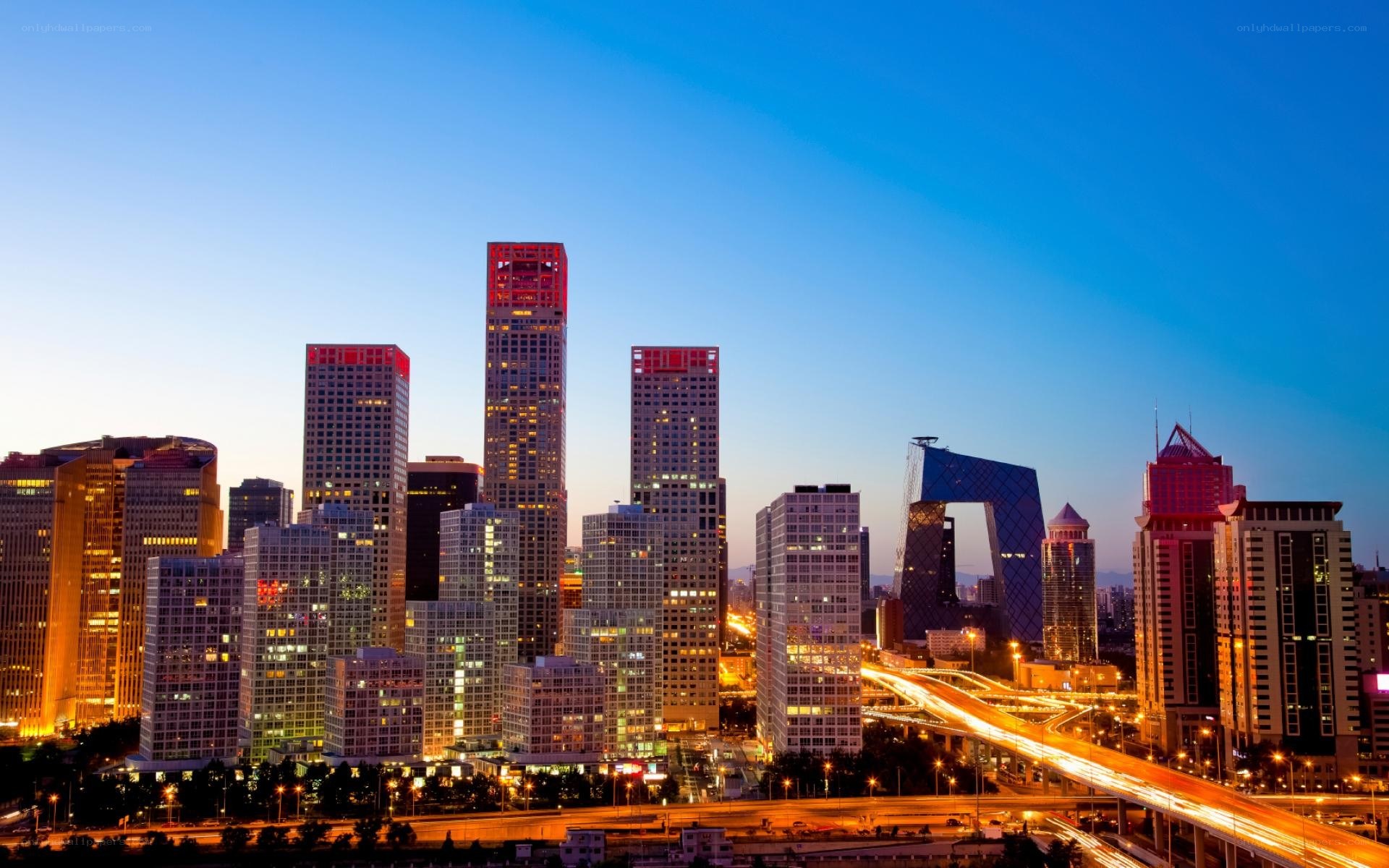Beijing skyline at dusk