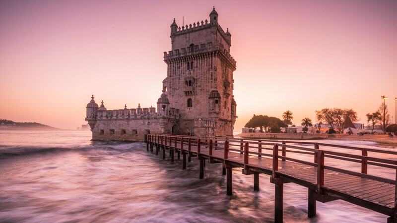 Belem Tower at Sunset — Pink