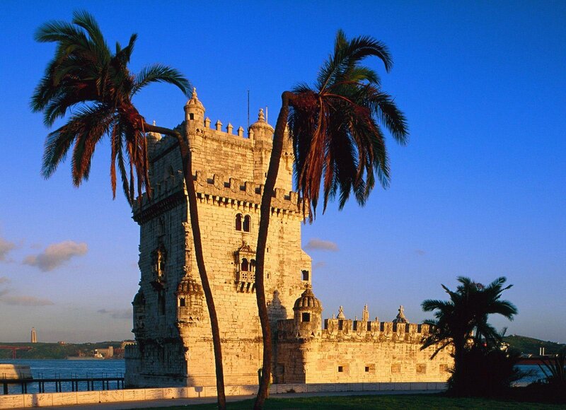 Belem Tower in Lisbon — Blue, Serene, Sunset