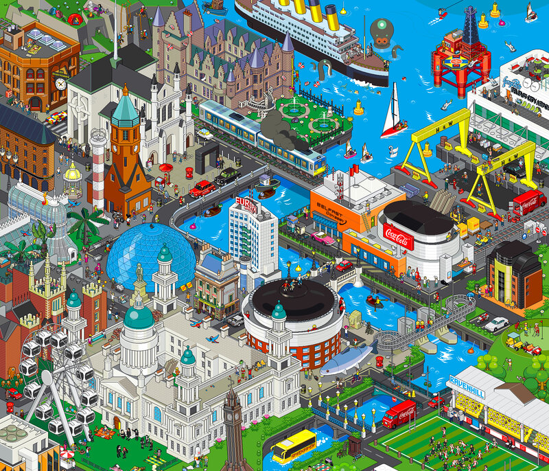 Belfast Cityscape — Blue