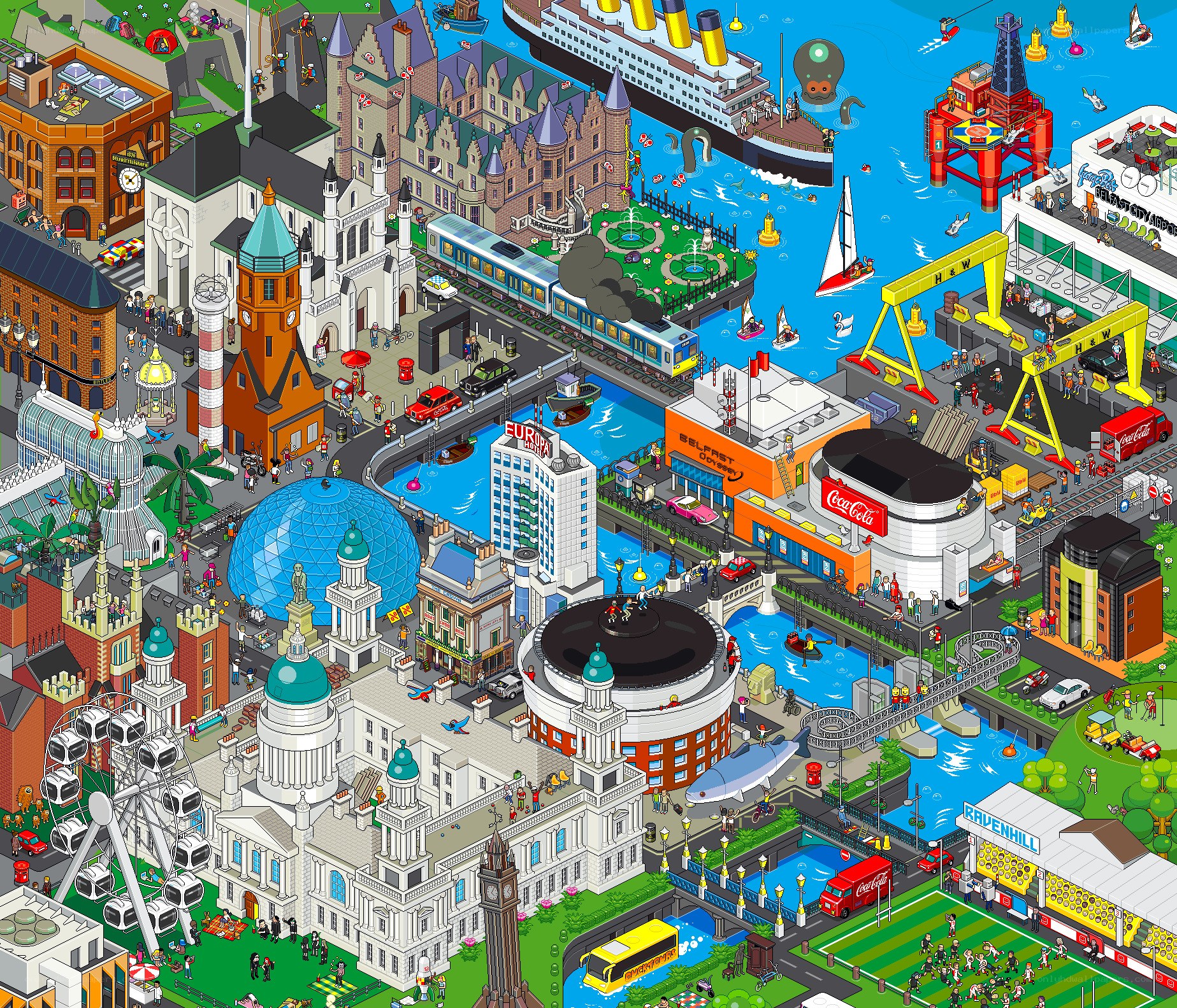 Belfast cityscape illustration