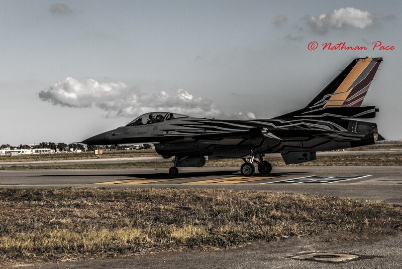 Belgian Air Force Jet — Gray, Dramatic, Afternoon, Photograph