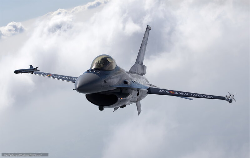 Belgian Air Force Jet — Gray, Dramatic, Photograph, Clouds