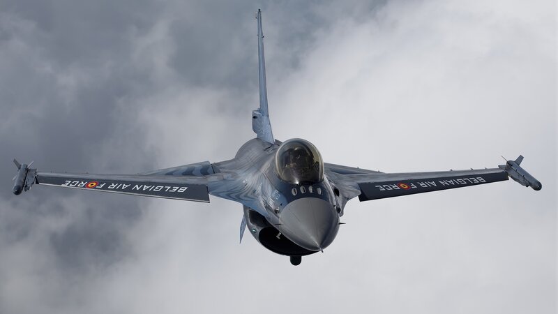 Belgian Air Force jet in flight