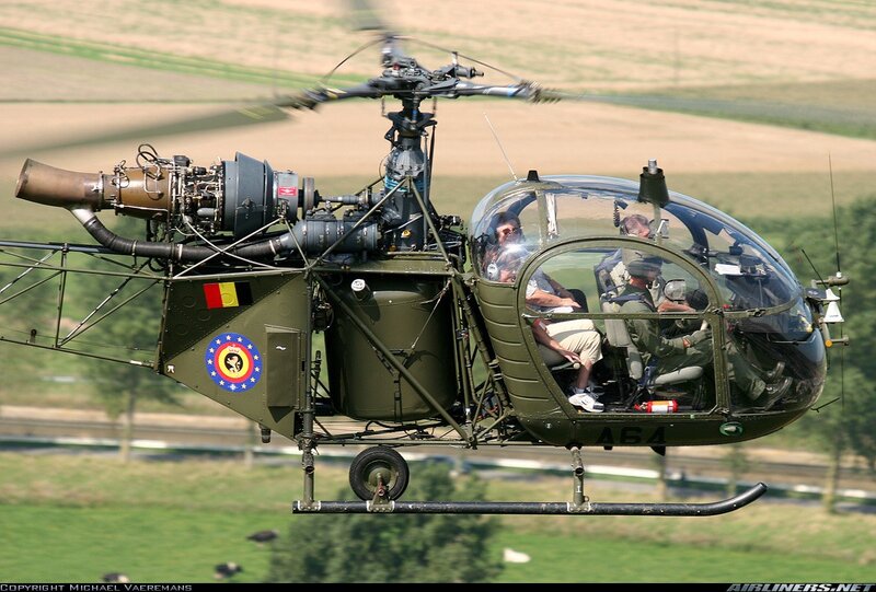 Belgian military helicopter in flight