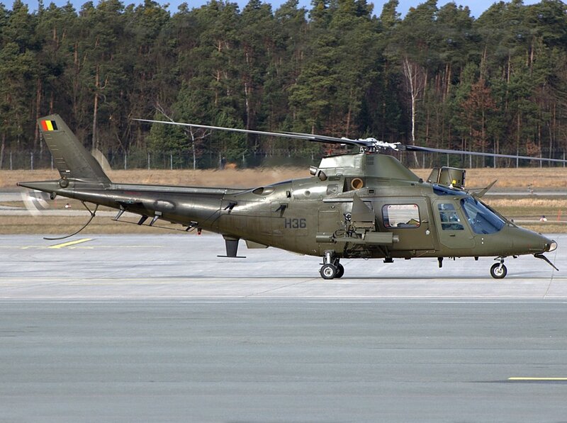 Belgian military helicopter on tarmac