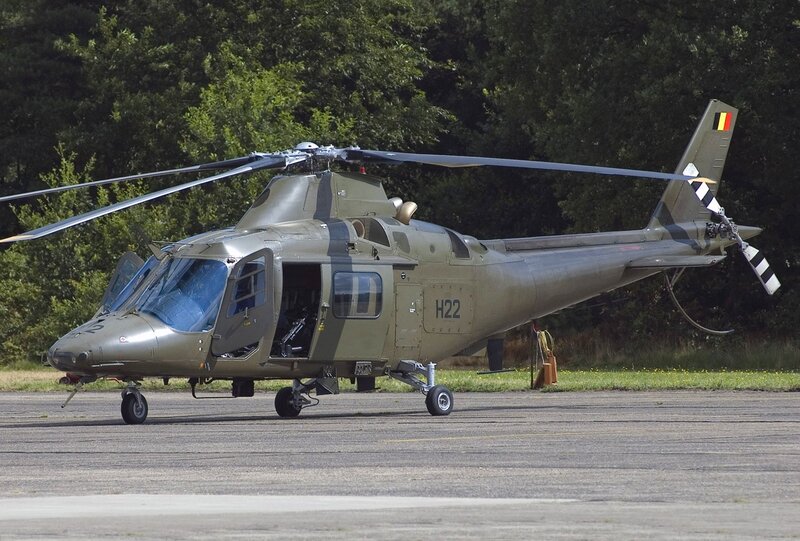 Belgian military helicopter on tarmac