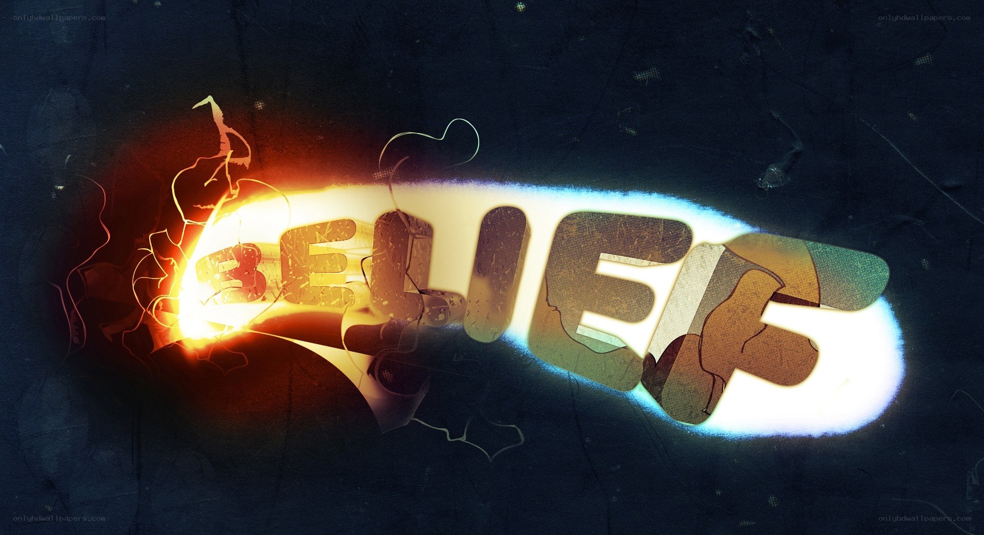 Belief text with glowing effect