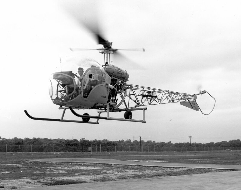 Bell helicopter in flight