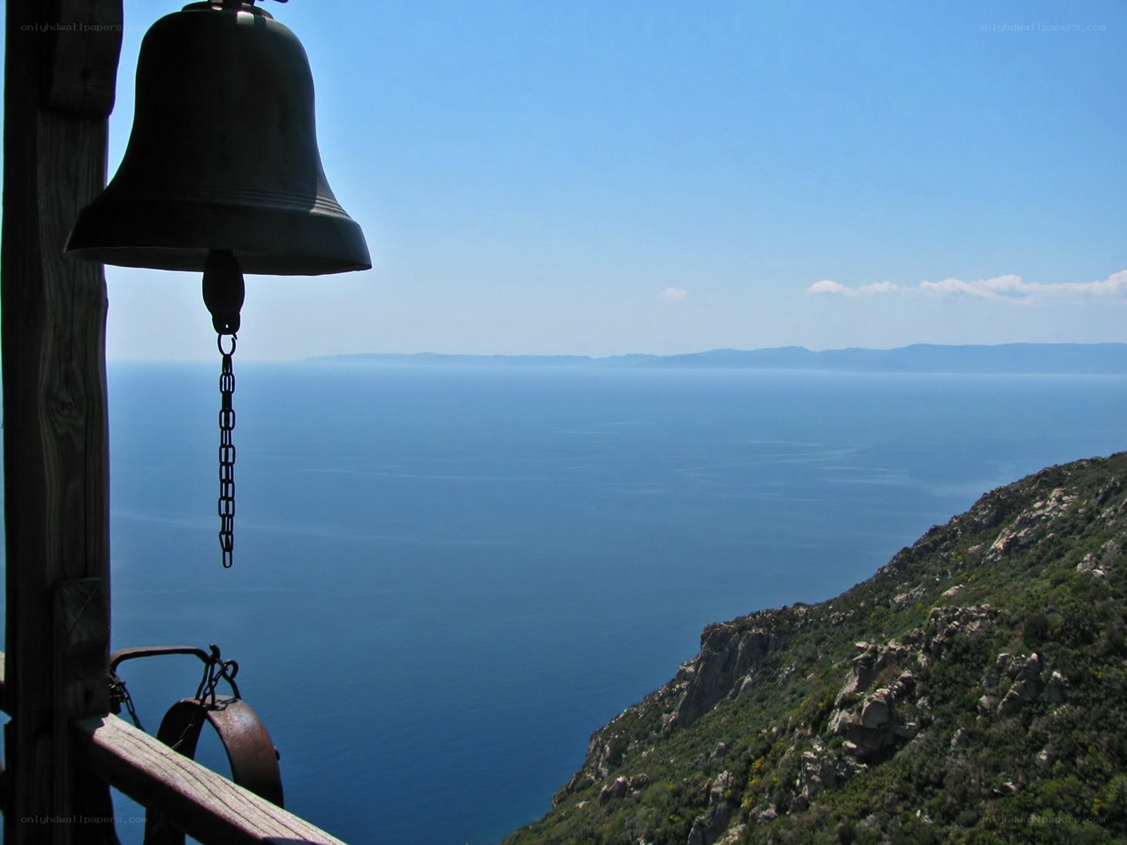 Bell overlooking the sea