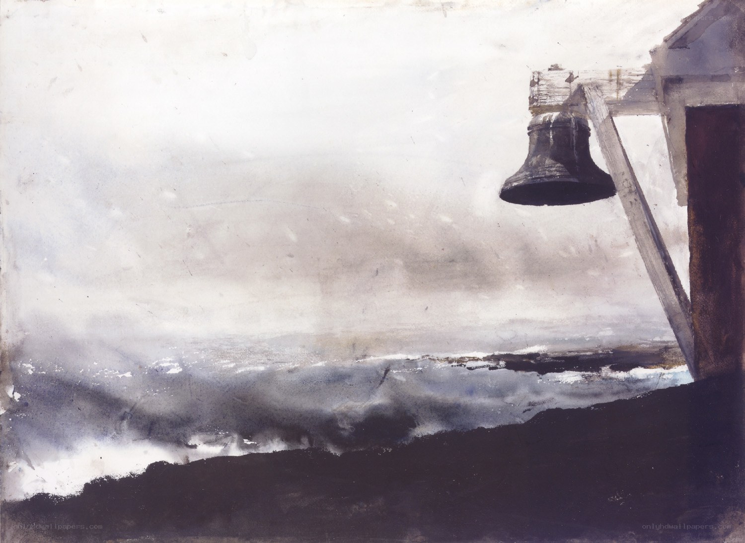 Bell overlooking the sea