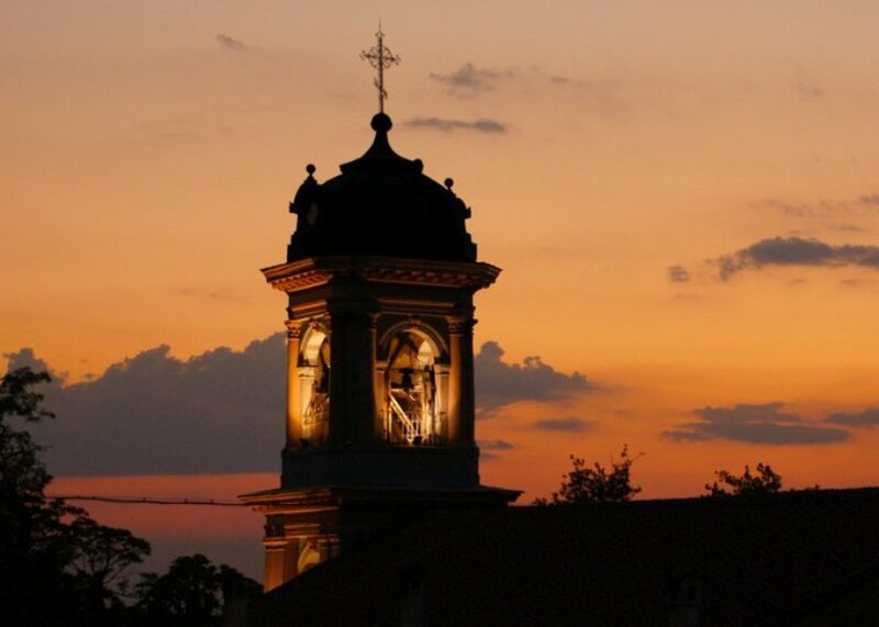 Bell Tower at Sunset — Orange