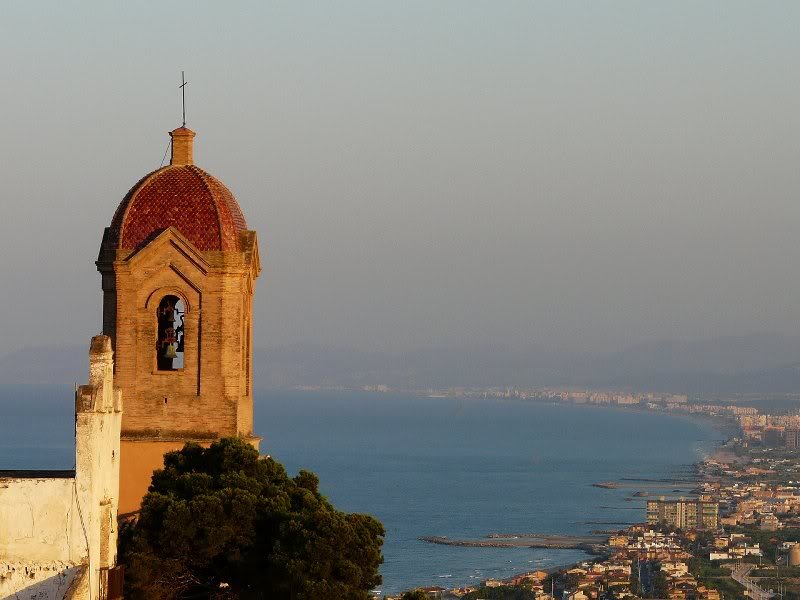 Bell Tower Overlooking Sea — Blue