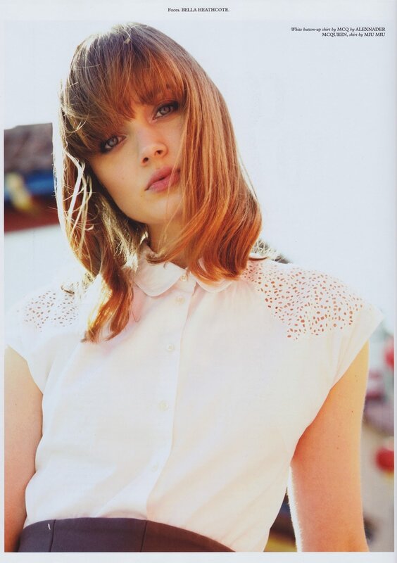 Bella Heathcote in white blouse