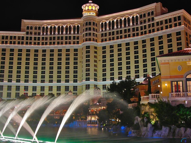 Bellagio Hotel and Fountain — Yellow