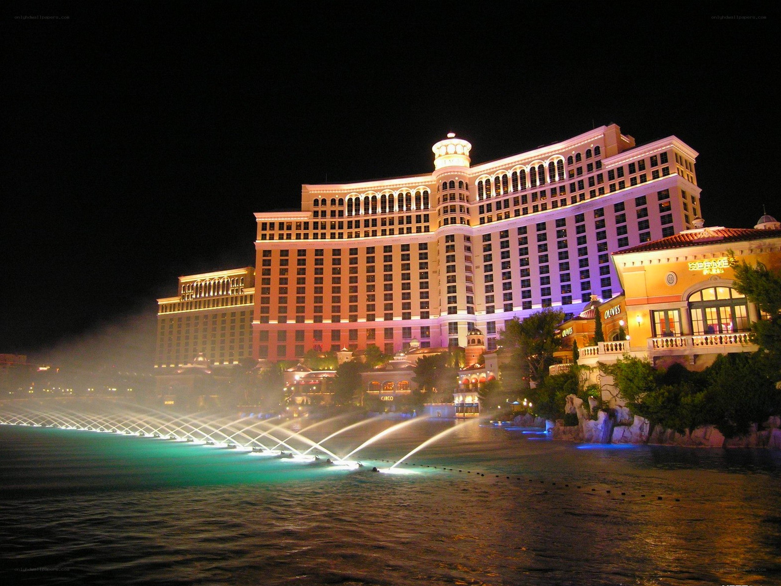 Bellagio Hotel at night