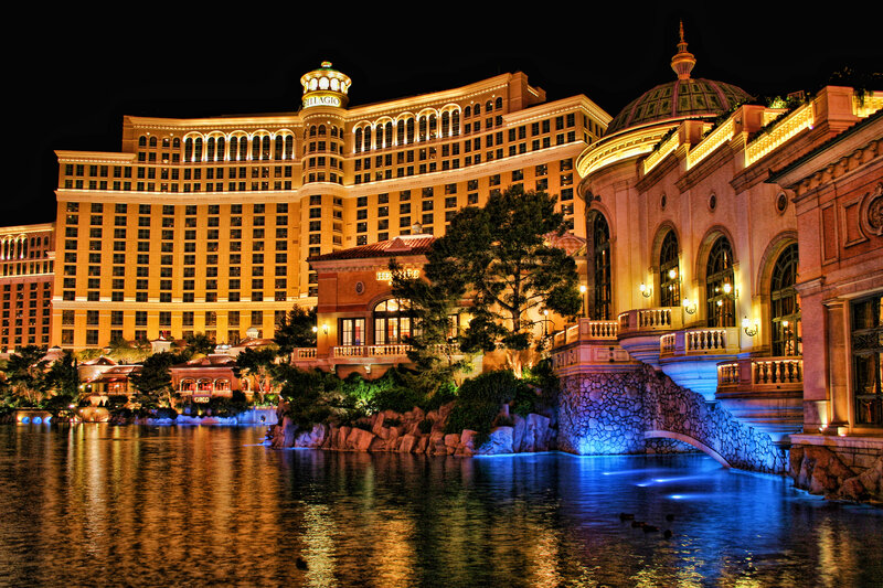 Bellagio Hotel at Night — Gold