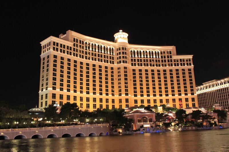 Bellagio Hotel at Night — Yellow