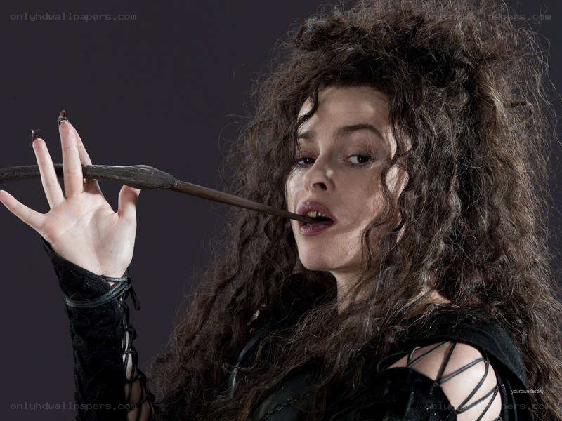 Bellatrix Lestrange holding wand