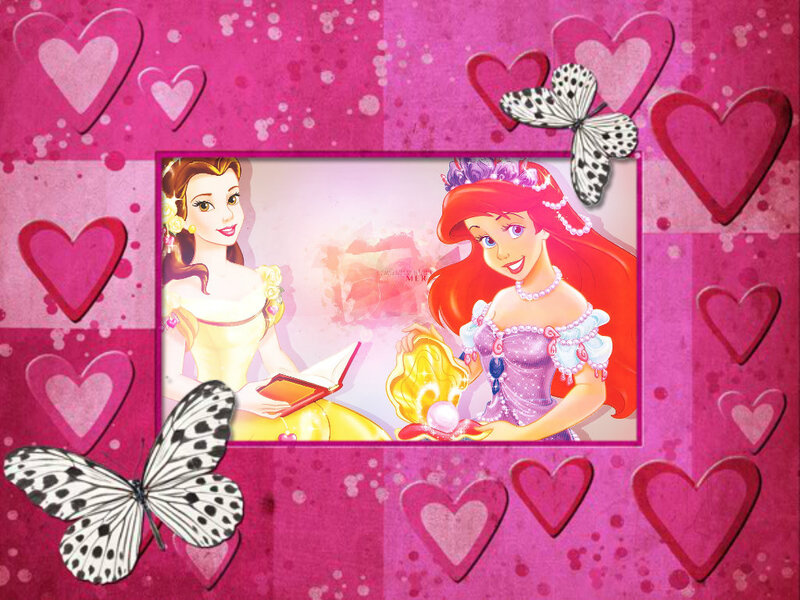 Belle and Ariel Together — Pink