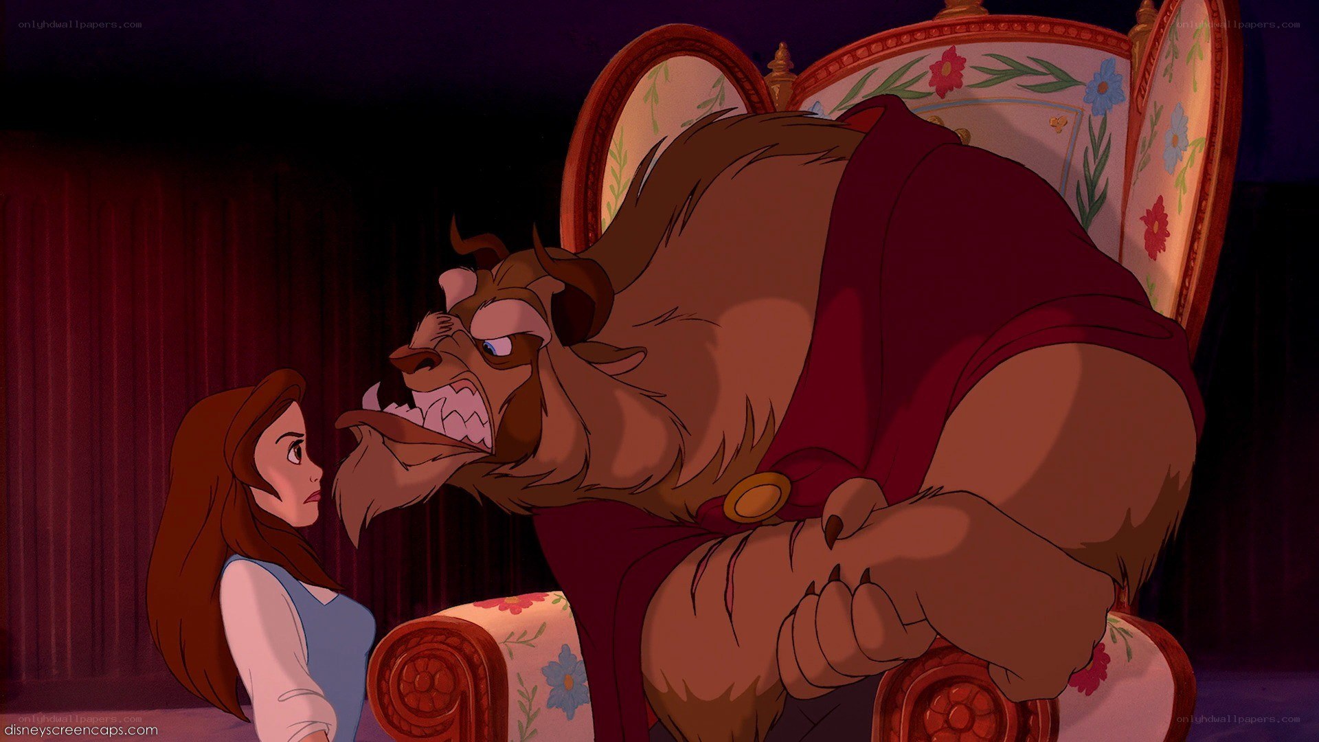 Belle and the Beast confront each other