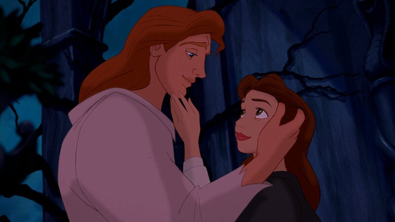 Belle and the Beast in a tender moment