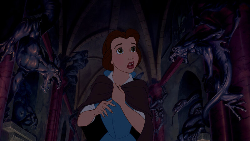 Belle in the castle corridor