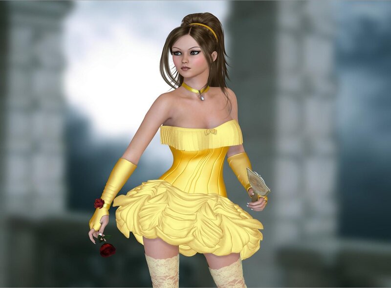 Belle in yellow dress