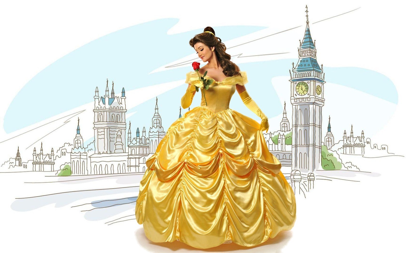 Belle in yellow gown