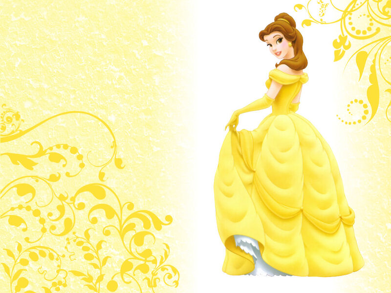 Belle in Yellow Gown — Elegant, Illustration