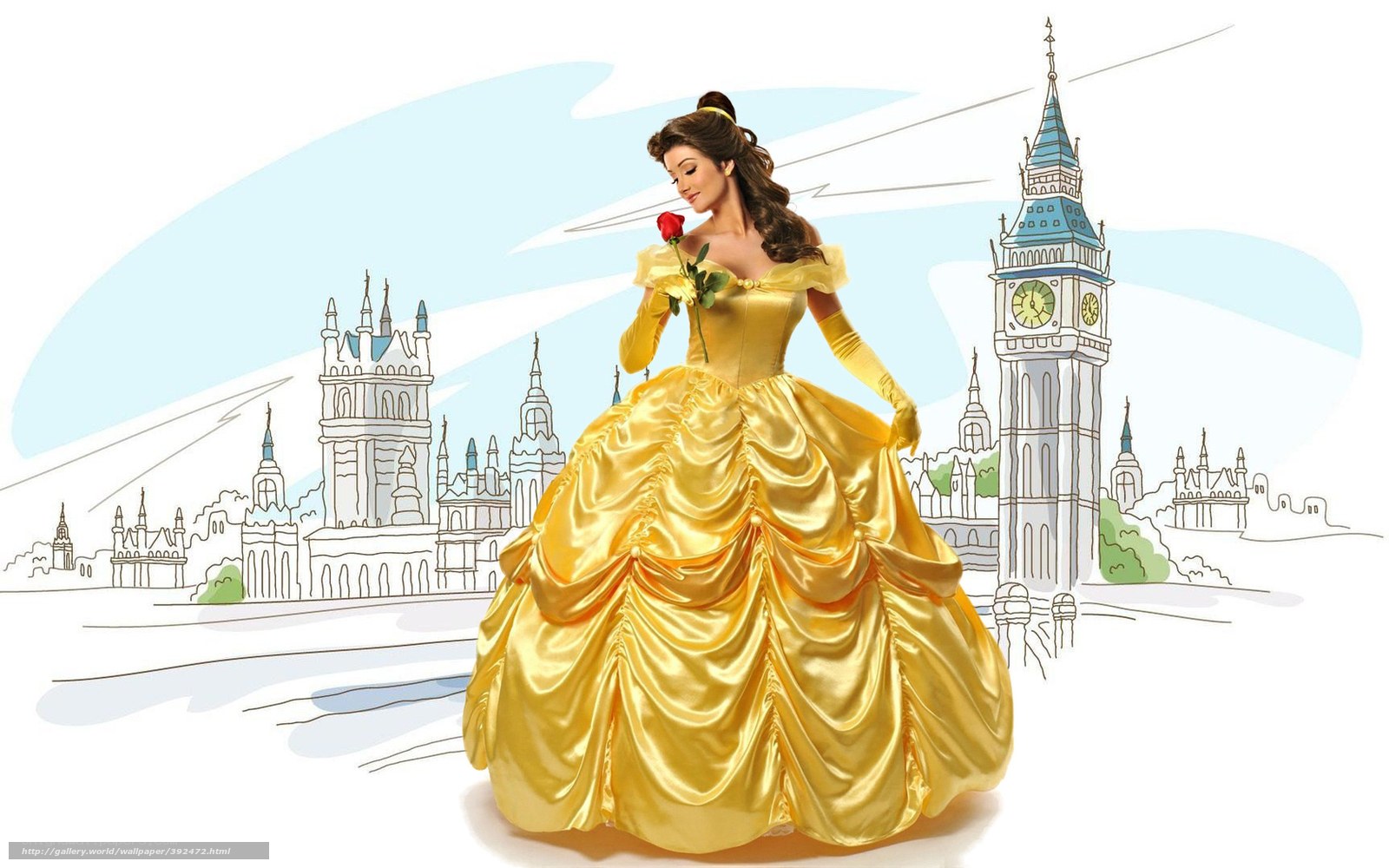 Belle in yellow gown