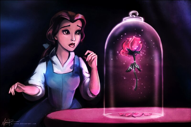 Belle with Rose in Glass