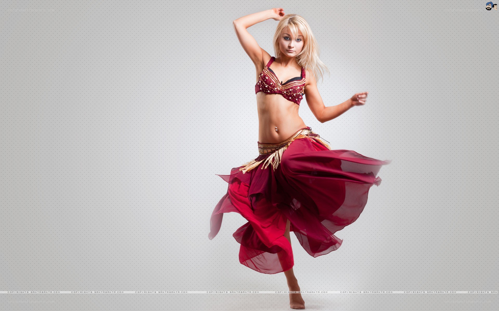 belly dancer in red costume