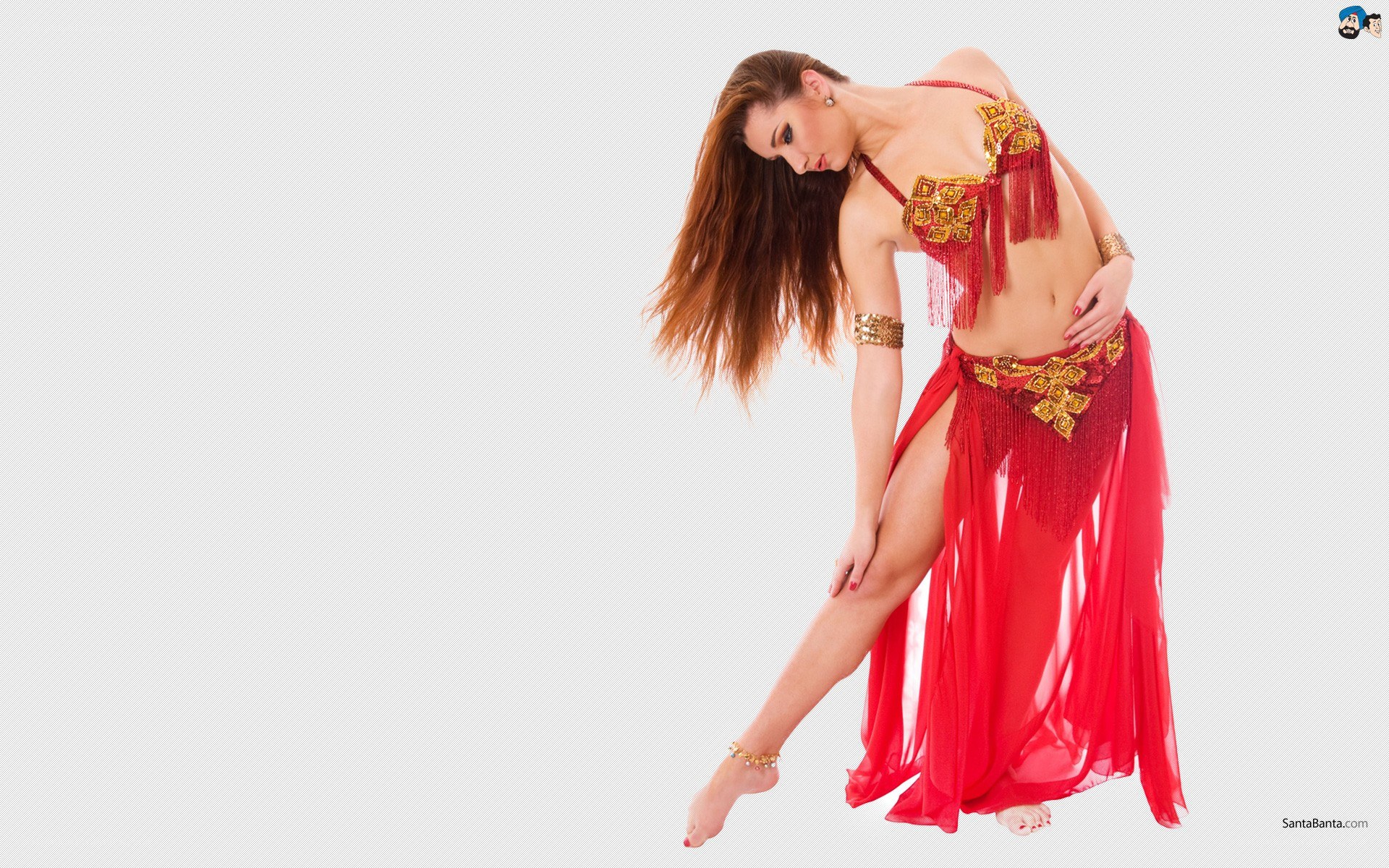 Belly dancer in red costume