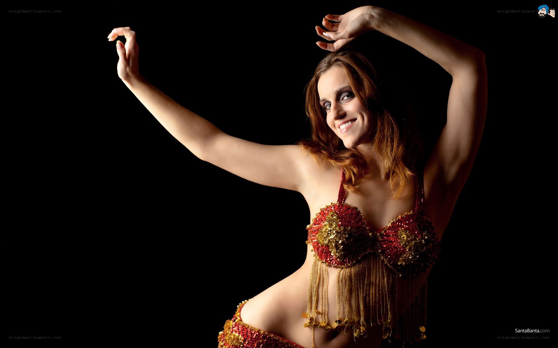 Belly dancer in red costume