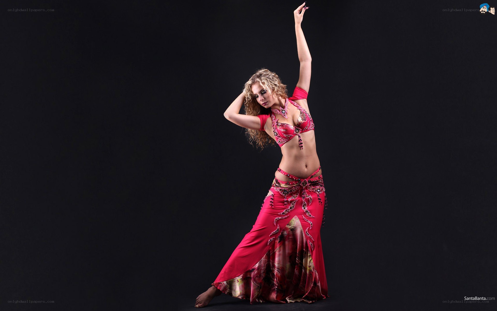Belly dancer in red costume