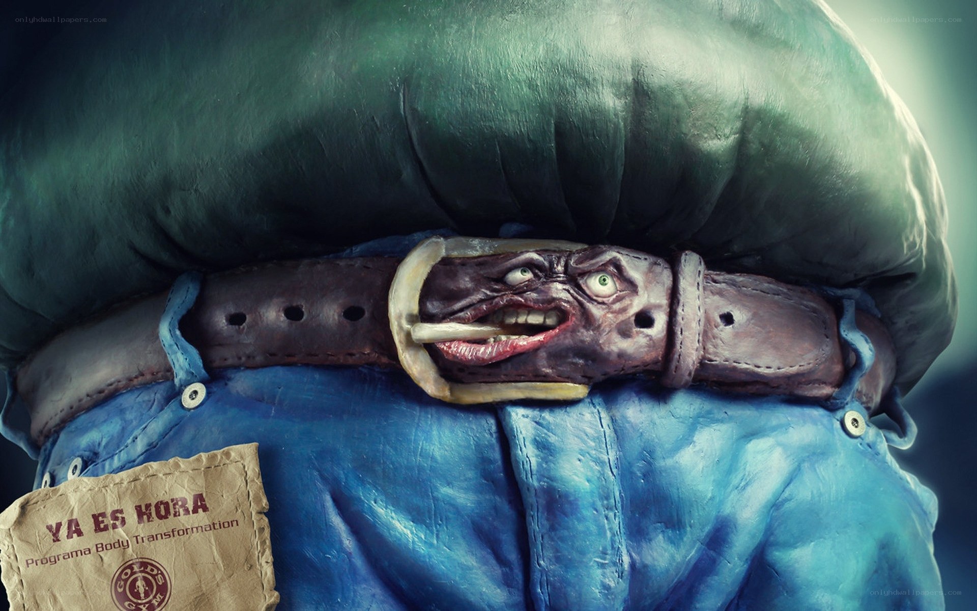 belt with a face