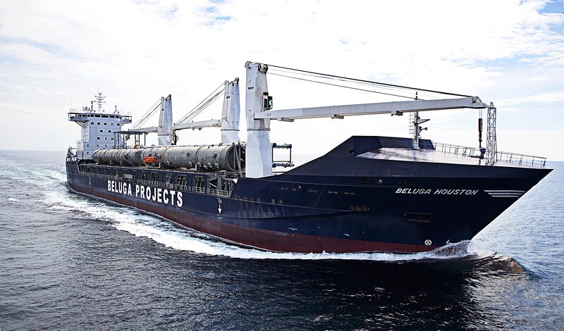 Beluga Houston cargo ship at sea