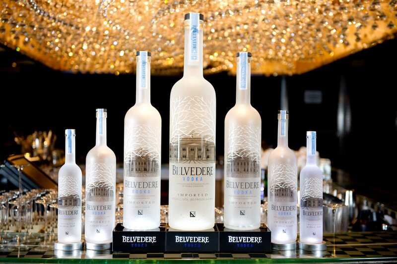 Belvedere Vodka Bottles Display